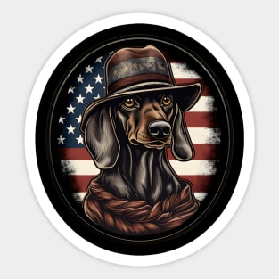 Dachshund 4th of July Sticker